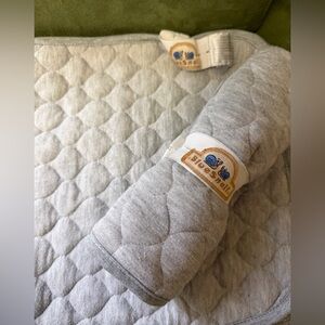 Gray Quilted Blue Snail Bamboo changing pads